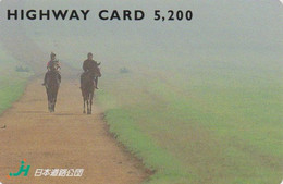 Carte Prépayée JAPON - ANIMAL - CHEVAL  & Cavalier - HORSE JAPAN Prepaid Highway Card - HW 366 - Paarden