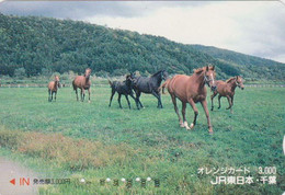 Carte Orange JAPON - ANIMAL - CHEVAL - HORSE JAPAN Prepaid JR Card - 376 - Pferde