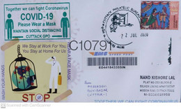 India 2021 NEW *** Registered Cover On Corona Warrior COVID-19 Vaccination Virus Mask Coronavirus (**) - Covers & Documents