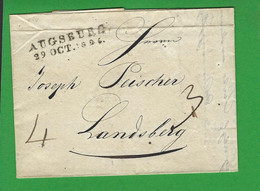 LETTRE ALLEMAGNE AUGSBURG  1826 BAVIERE - Préphilatélie