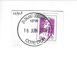 Marianne Et La Jeunesse Lettre Suivie Adhésif N° 1177A 2015 Oblitération Ronde Sur Fragment - Adhesive Stamps