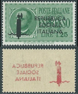 1944 RSI ESPRESSO 1,25 LIRE TIRATURA GENOVA 21A CON DECALCO ROSSO MNH ** - E188 - Correo Urgente