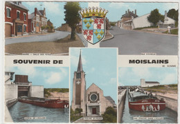 Souvenir De MOISLAINS (80) Divers Aspects , Blason  - 105x150 Dentelée, Glacée- Ed. Combier - N° 5 C - Moislains