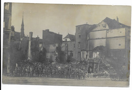 1186 -  LIEGE  Place De L'université Le 20/8/14  Photo Carte  Soldat Allemand Devant Ruine De L'emulation  Bombardement - Liege