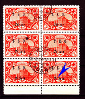 Cilicie, Turkey, 1920 , 5 Para. With Error Broken "L"  ,Bloc 6 ,CTO,  MNH ** - Unused Stamps