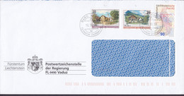 Liechtenstein Postwertzeichenstelle VADUZ 2000 Cover Brief 3 Different Stamps - Covers & Documents