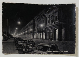 08509 Cartolina - Cagliari - Via Roma (notturno) - 1961 - Cagliari