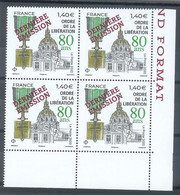 Superbe Timbre Nouveauté Gommé 5458A Surchargé Ordre De La Liberation Bloc De 4 De 2021 Neuf XX TTB - Unused Stamps