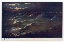 ROUGH SEAS - The West Pier, Brighton - Tuck OIlette 1488 - Brighton