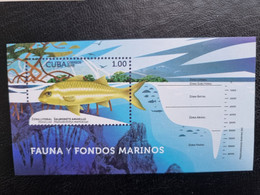 CUBA NEUF 2018 //  FAUNA Y FONDOS MARINOS 1p // HOJA FILATELICA 1er CHOIX - Unused Stamps