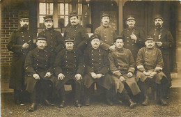77 - HARFLEUR - Carte Photo Des Sous-officiers Du 3e RI Cantonnés à Harfleur - Soldats Militaria WW1 Décembre 1914 Gare - Harfleur