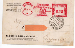 NOVARA - Cartolina Commerciale TACCHINI GRISNASCHI & C. - MOLINI - FORMATO PICCOLO - VIAGGIATA 1936 - (rif. A07) - Novara