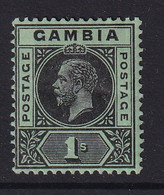 Gambia: 1912/22   KGV   SG97a     1/-  [on Emerald Green]   MH - Gambia (...-1964)