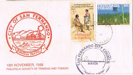 42628. Carta SAN FERNANDO City Council (Trinidad Y Tobago) 1988. Signature Mayor Junia Regrello - Trindad & Tobago (1962-...)