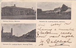 AK Warwick - Queensland - Multi-view Card - Railway Station Palmerin St. - To Brussels 1905  (58542) - Sonstige & Ohne Zuordnung
