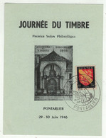 France // 1945-1949 // Carte De La Journée Du Timbre Pontarlier 1946 - Storia Postale