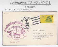 USA Driftstation ICE-ISLAND T-3 Cover Ca Ice Island T-3 Periode 4 Ca  May 1 1967 Signature  (DR125) - Scientific Stations & Arctic Drifting Stations