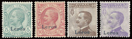 ITALIA ISOLE DELL'EGEO LERO 1912 5, 10, 40, 50 C. (Sass. 2, 3, 6, 7) NUOVI INTEGRI ** - Egeo (Lero)