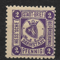Privatpost Darmstadt, Schöner Ungebrauchter Wert Der Hess`sche Stadt-Brief-Beförderungs-Anstalt  Von 1895 - Sello Particular