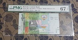 Koweït :1/2 Dinar PK 30a ND (2014) PMG 67 EPQ - Koeweit