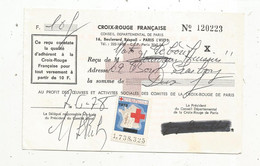 Reçu , CROIX ROUGE FRANCAISE ,Paris , 1978 ,vignette , 2 Scans - 1950 - ...