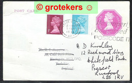 Postcard 2½ P With Additional Franking. Spectacular Misprinting On The ½P Stamp - Abarten & Kuriositäten