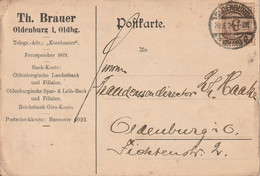 B 81) Firmen-PK Th. Brauer, Kornbrauer, Getränke, OLDENBURG  I.O., Orts-Postkarte Gelaufen Am 20.8.1924 - Oldenburg