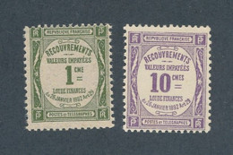 FRANCE - TAXE N° 43/44 NEUFS** SANS CHARNIERE - COTE : 6€ - 1908/25 - 1859-1955 Mint/hinged