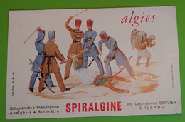 Buvard 302 - Laboratoires Servier - Algies - Torture - Etat D'usage : Voir Photos - 21x13.5 Cm Environ - Année 1960 - Produits Pharmaceutiques