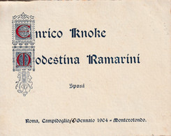 AK Enrico Knoke & Modestina Ramarini - Sposi - Roma 1904 (58566) - Annunci Di Nozze