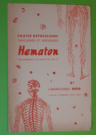 Buvard 321 - Laboratoire Dexo - HEMATON - Squelette - Etat D'usage : Voir Photos-13.5x20 Cm Environ - Année 1950 - Produits Pharmaceutiques