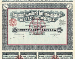 Titre Ancien - Société Financière Internationale De La Soie Artificielle -Titre De 1933 - - Textil