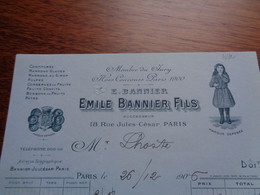 FACTURETTE - 75 - Dept. DE LA SEINE - PARIS 12 ème -1906 - CONFISERIE - EMILE BANNIER : 18 RUE JULES CESAR - Ohne Zuordnung