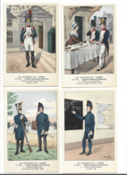 (4479)  Serie De 8 Cartes LES UNIFORMES DU 1 Er EMPIRE Signé E.B 1914 "l'école Militaire De Saint Cyr" Rare - Uniformen