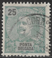 Ponta Delgada – 1897 King Carlos 25 Réis Used Stamp - Ponta Delgada