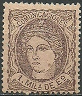 ESPAÑA 1870.-Mi 96, Sn159, Edi 102  (*) - Nuovi