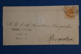AH12 ESPANA BELLE LETTRE   1912 RIVADEO  +15 C +AFFRANCH.  INTERESSANT - Lettres & Documents