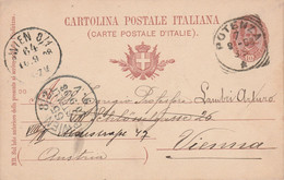 ITALIE ENTIER DE POTENZA POUR L'AUTRICHE 1898 - Marcophilia