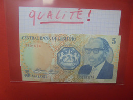 LESOTHO 5 MALOTI 1989 Signature N°1 Peu Circuler/Neuf (B.26) - Lesotho