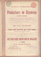 Synicat International PRODUCTEURS De GLYCERINE - BRUXELLES - Autres & Non Classés