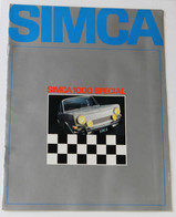 Beau Catalogue Publicitaire Ancien Automobile SIMCA 1000 Special - Coches