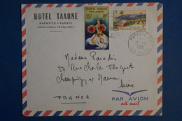 AH12 POLYNESIE  SUR  LETTRE  1965   PAPEETE  POUR CHAMPIGNY    +AEROPHILATELIE  +AFFRANCH.  INTERESSANT - Brieven En Documenten