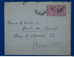 184 PRINCIPAUTE MONACO BELLE LETTRE 1914  MONTE CARLO POUR PARIS FRANCE+ PAIRE DE TP 10C   + + AFFRAN. INTERESSANT - Lettres & Documents