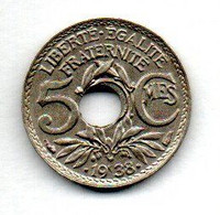 5 Centimes 1938  -  Trou Décentré  -  état  TTB - Sonstige & Ohne Zuordnung