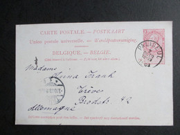 Nr 57 - Fijne Baard - BK Verstuurd Uit Paliseul Naar Trier/Trèves (Duitsland) - 1893-1900 Schmaler Bart