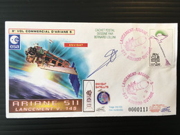 2002 SPACE ARIANE V145 ENVISAT KOUROU Rouge Signé Numéroté Spécial // PORT GRATUIT Si Achats > 50 Euros - Europa
