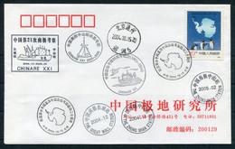 2004-5 China Antarctica CHINARE 21 Expedition, Great Wall Station + Zhong Shan Station, Penguin Cover - Cartas & Documentos