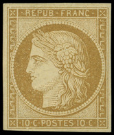 * EMISSION DE 1849 - 1    10c. Bistre-jaune, Ch. Légère, TTB. J - 1849-1850 Cérès