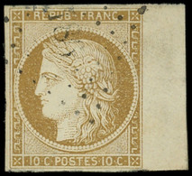 EMISSION DE 1849 - 1    10c. Bistre-jaune, Bdf, Obl. PC, TTB. C - 1849-1850 Cérès