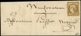 Let EMISSION DE 1849 - 1a   10c. Bistre-brun Obl. PC 1719 S. LAC, Cursive 82/LIFFOL-LE-GRAND Et Arr. NEUFCHATEAU 28/7/52 - 1849-1876: Klassieke Periode